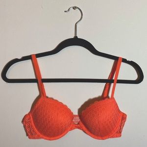gap body favorite demi plunge bra 34C orange lace